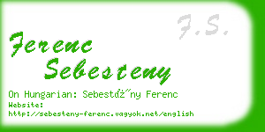 ferenc sebesteny business card